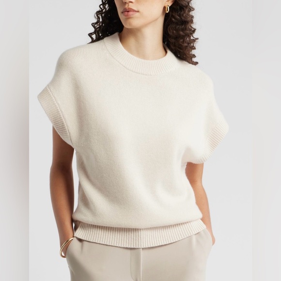 Nordstrom Cap Sleeve wool and cashmere sweater size S - Picture 1 of 4